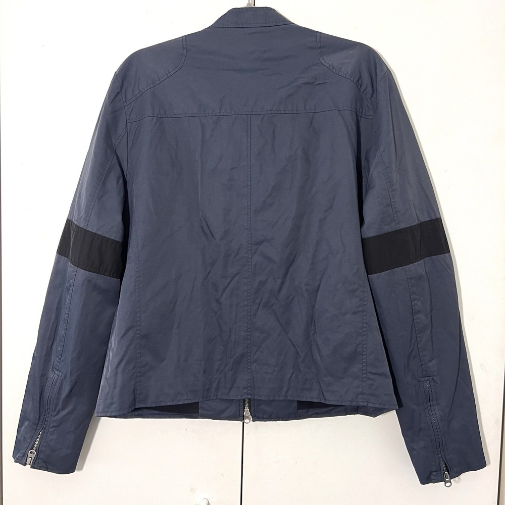 John Varvatos‎ X Converse Biker Jacket Mens L Blue Soft Shell Full Zip Punk - Picture 3 of 7